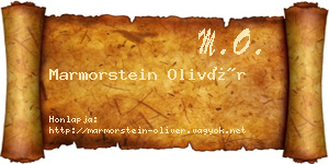 Marmorstein Olivér névjegykártya